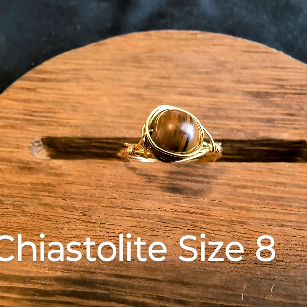 Chiastolite Ring Size 8.5
